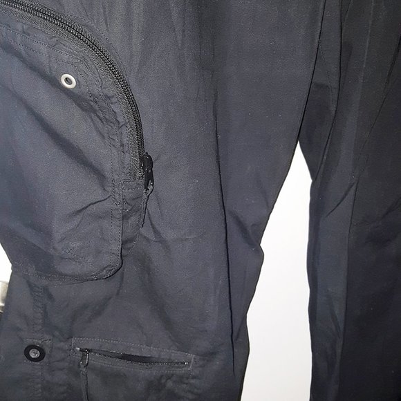 INC International Concepts Cargo Pants Mens 33x30 Black Many Zippers & Pockets - Picture 4 of 10